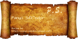 Panyi Sándor névjegykártya
